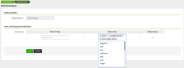 Edit Permission page