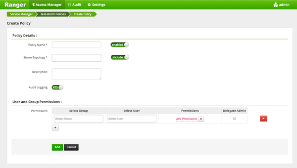 Storm Policy Creation Console