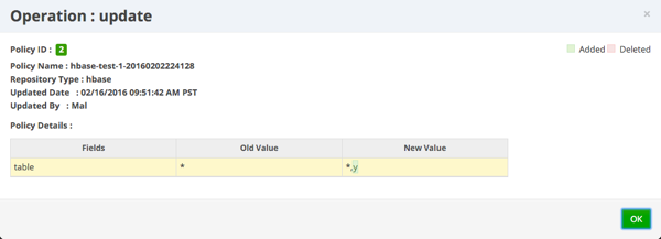 Audit>Operation : update example