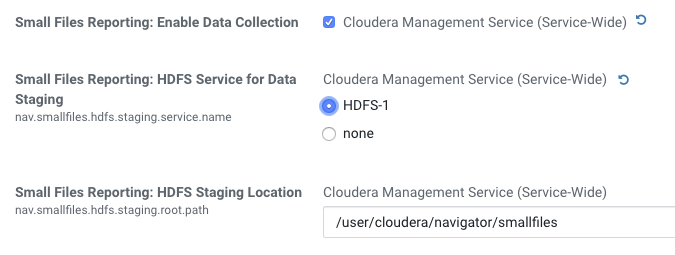 Small Files Reporting configuration settings for WXM file size reporting